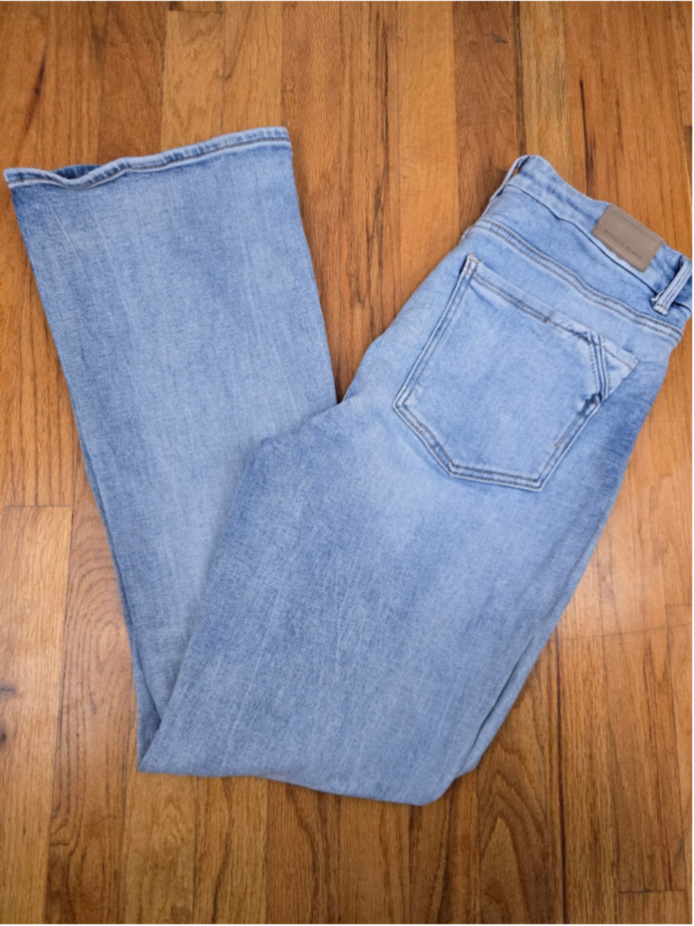 Women's Buckle Black Bootcut Jeans Size 34 Blue